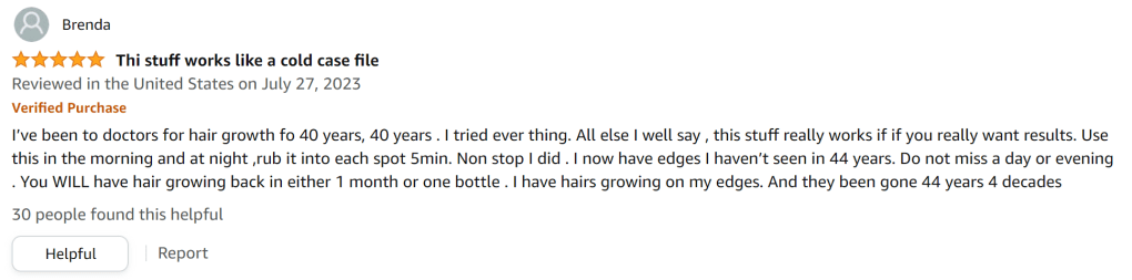 I've suffered from poor hair growth for 40 years, rosemary oil is regrowing my edges.