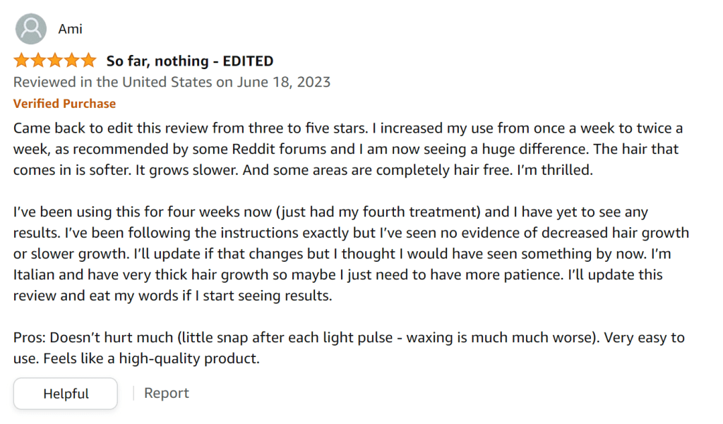 I increased using the IPL to twice a week and it made a huge difference!