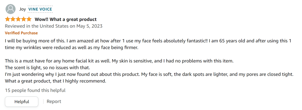 This product makes my skin so soft.