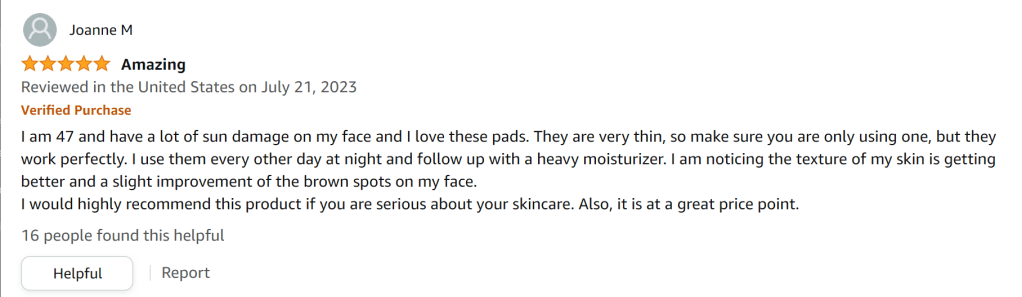 Great for sun damaged skin.