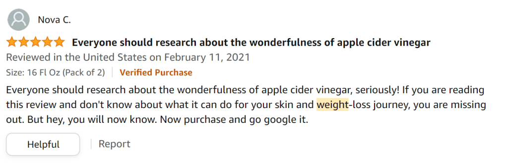 Everyone should know about apple cider vinegar. It's great for your weight loss journey AND your skin!