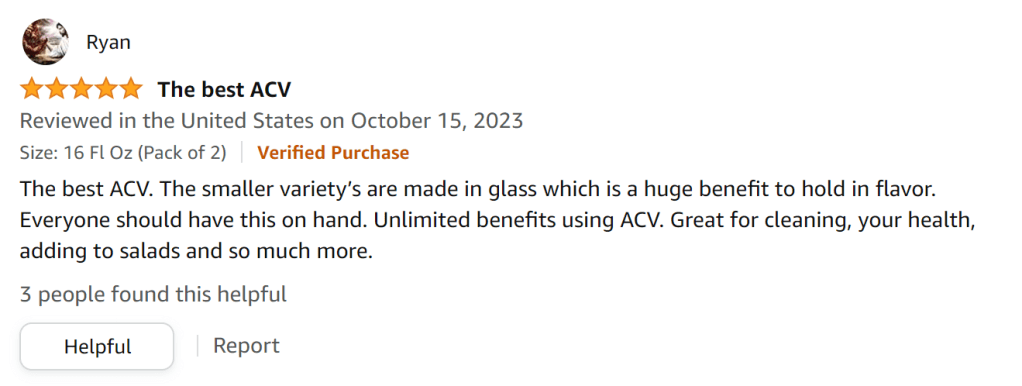 Bragg's is the best ACV. It's great for your health and great in salads.